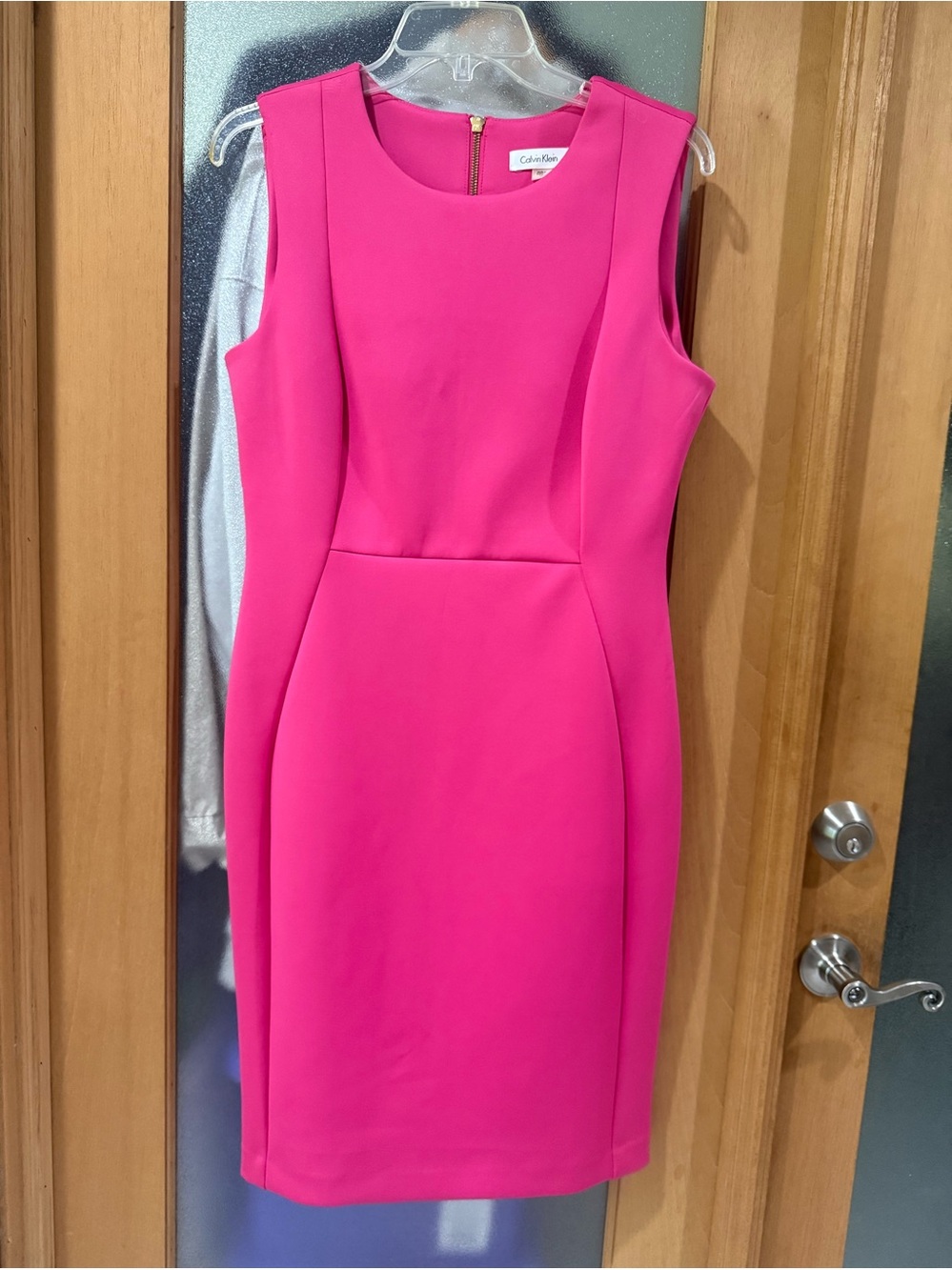 Calvin Klein Sleeveless Hot Fitted Pink Sheath Dress - Size 12